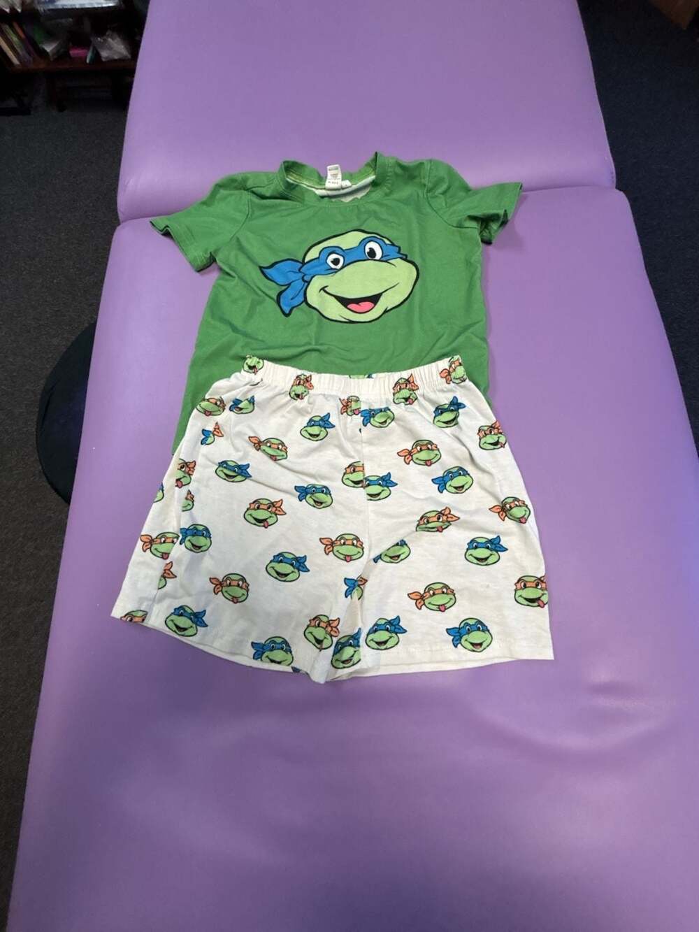 SHEIN Ninja Turtles 2-Piece Pajama Set Size 7Y Green